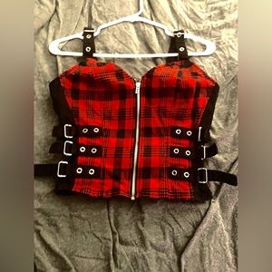 Black and red punk style top,size small